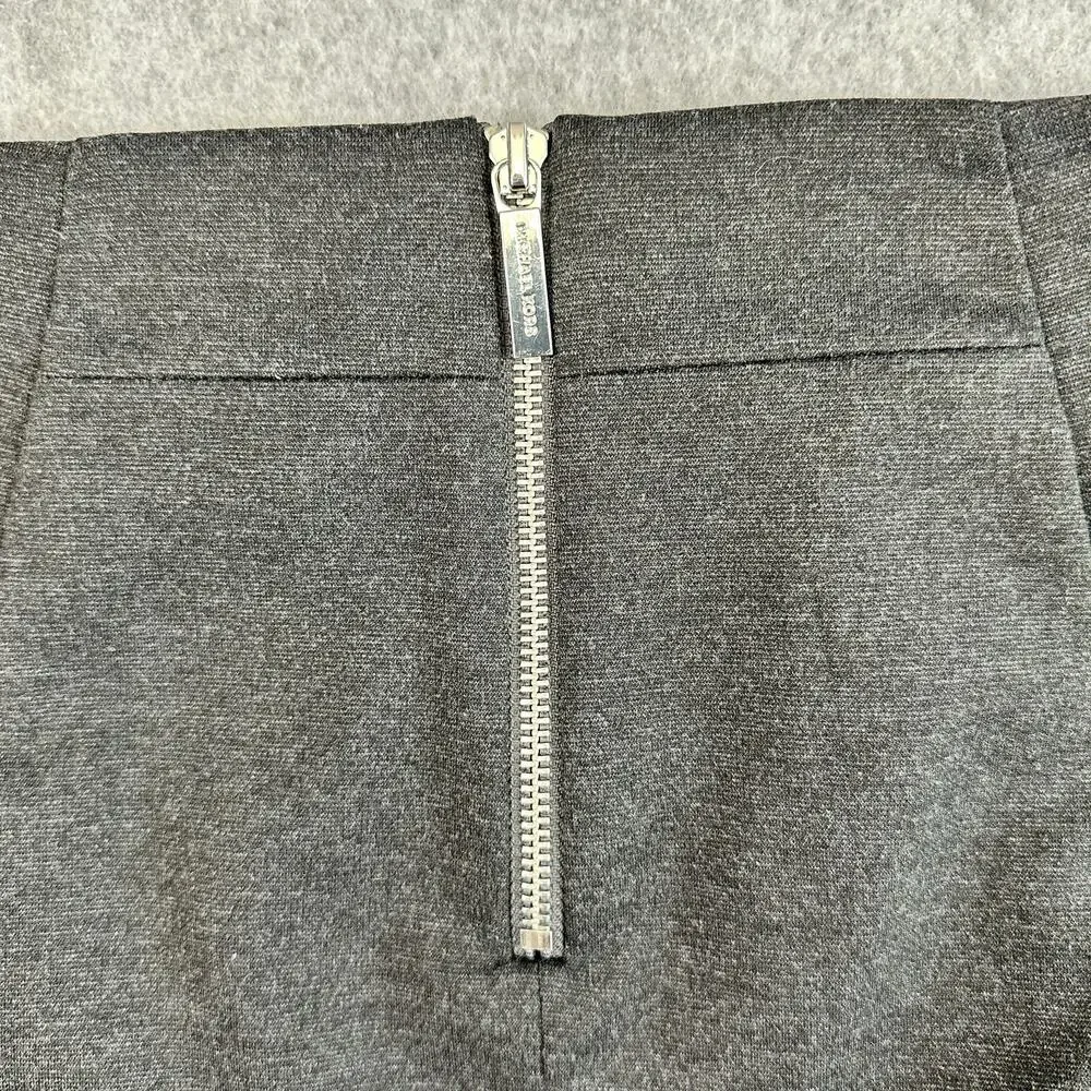 Michael Kors Pencil Skirt WMNS Size 6 Charcoal Gray Zip Pocket Modern Minimalist